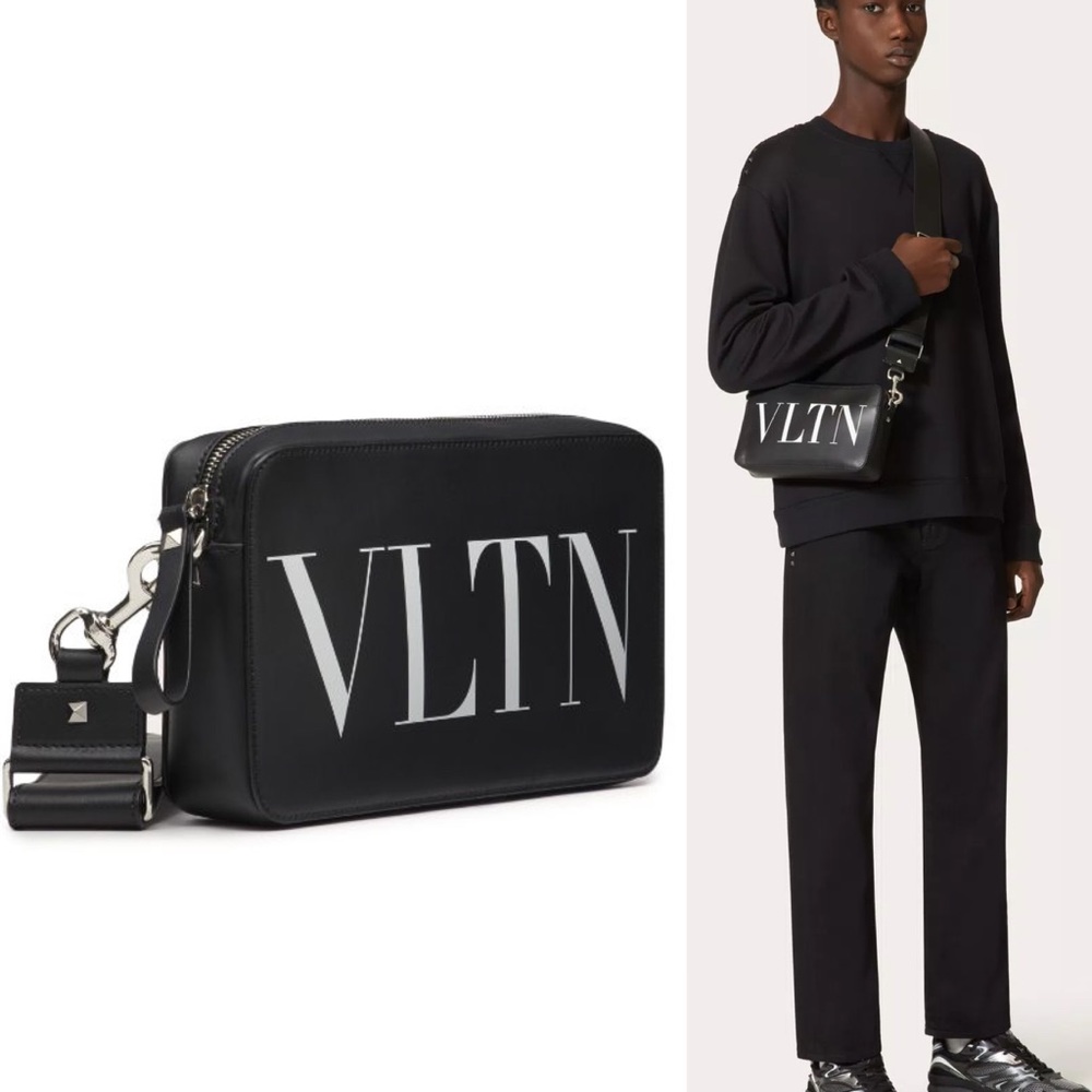 Valentino VLTN Black Leather Crossbody Bag